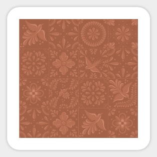 Warm Boho Talavera Tile Pattern by Akbaly Sticker